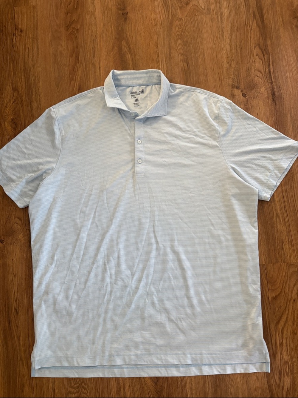 Johnnie-O Blue and white pinstripes polo